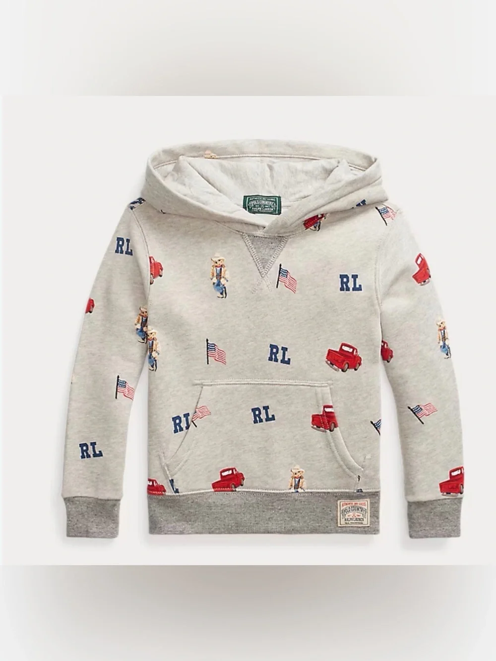 POLO COUNTRY Ralph Lauren Polo Bear Fleece Hoodie - 2/2T